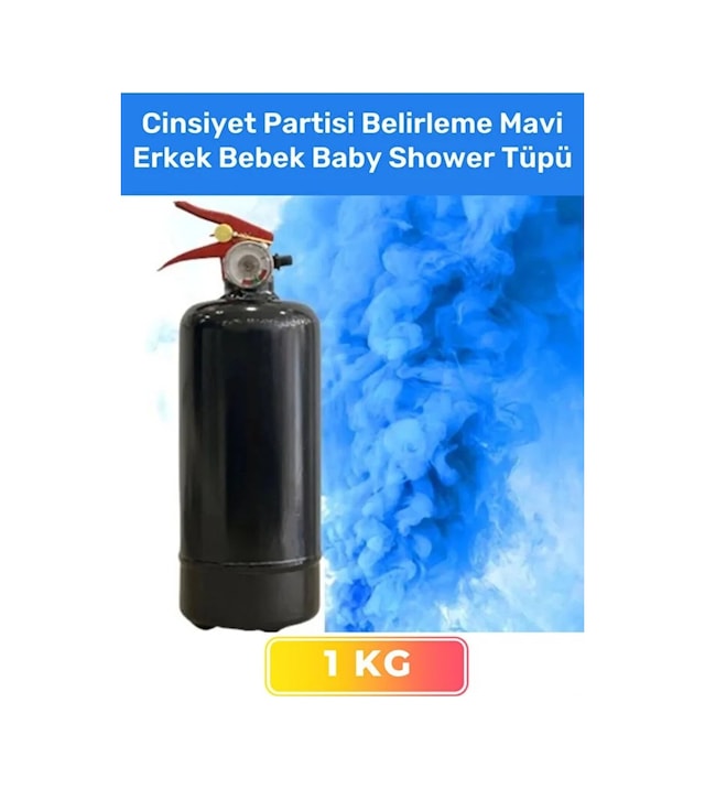 Premium Ambalajı Yazısız İbaresiz 1 Kg Cinsiyet Partisi Belirleme Mavi Erkek Bebek Baby