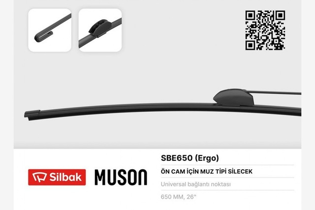Silecek - 548 - Süpürgesi Muz Tipi 650mm Universal Calı - Glblseme - Tip