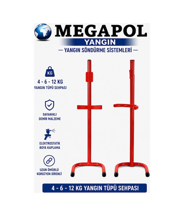 Yangın Tüpü Sehpas 2 Adet.4-6-12kg Uyumlu. Demir Yangın Tüpü Sehpası. Kırmızı Yangın Tüpü Sehpası. Yangın Söndürme Sehpası