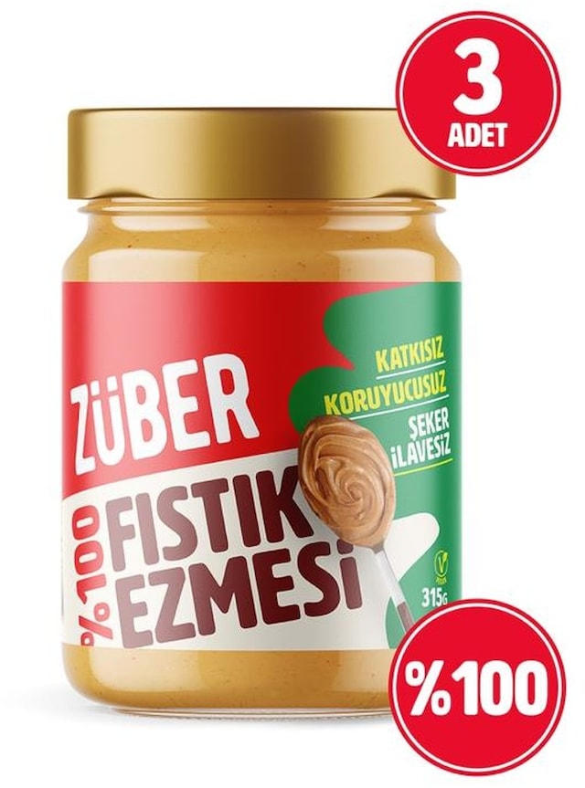 BOLNUT SADE %100 FISTIK EZMESİ 3 ADET 1 KG