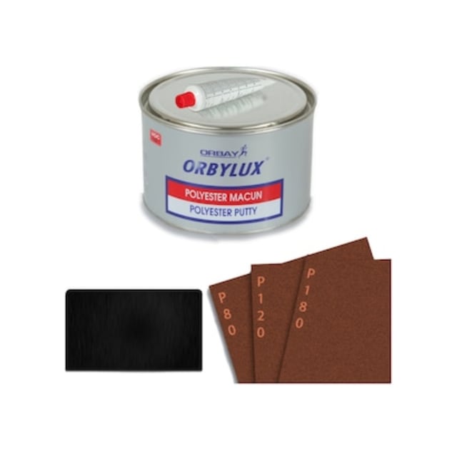 Orbay Polyester Çelik Macun 500 Gram Set + Plastik Aparat