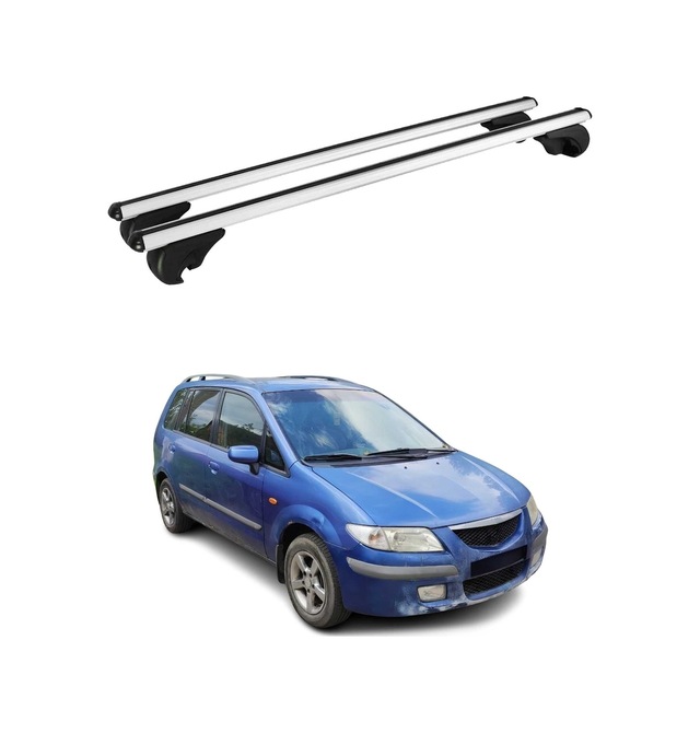 Mazda Premacy Cp Facelift Öncesi 1999-2001 Arası Uyumlu Port Bagaj Taşıyıcı Ara Atkı Alüminyum Gümüş 2 Parça