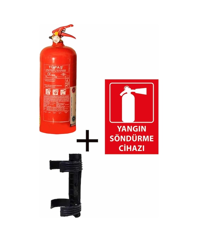 Tüpaş Yangın Tüpü 2 KG + Plastik Aparatı ve Yangın Tüpü Levhası