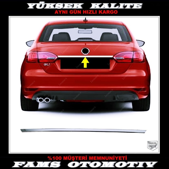 VW Jetta Krom Bagaj Çıtası 2010-2015 Paslanmaz Çelik