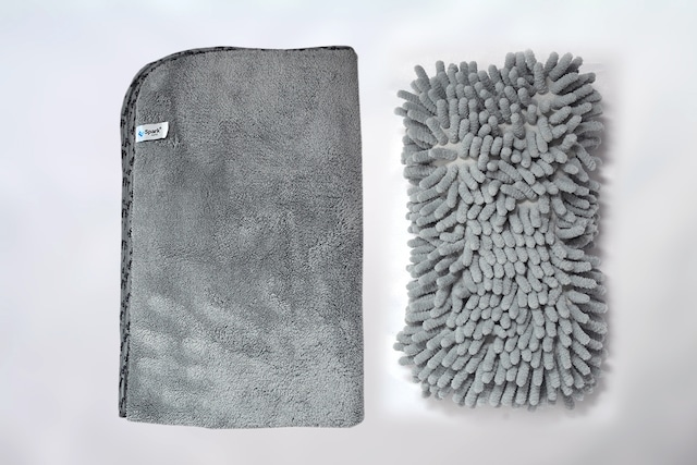 Spark 2'li Mikrofiber Oto Kurulama Bezi ve Yıkama Süngeri Set