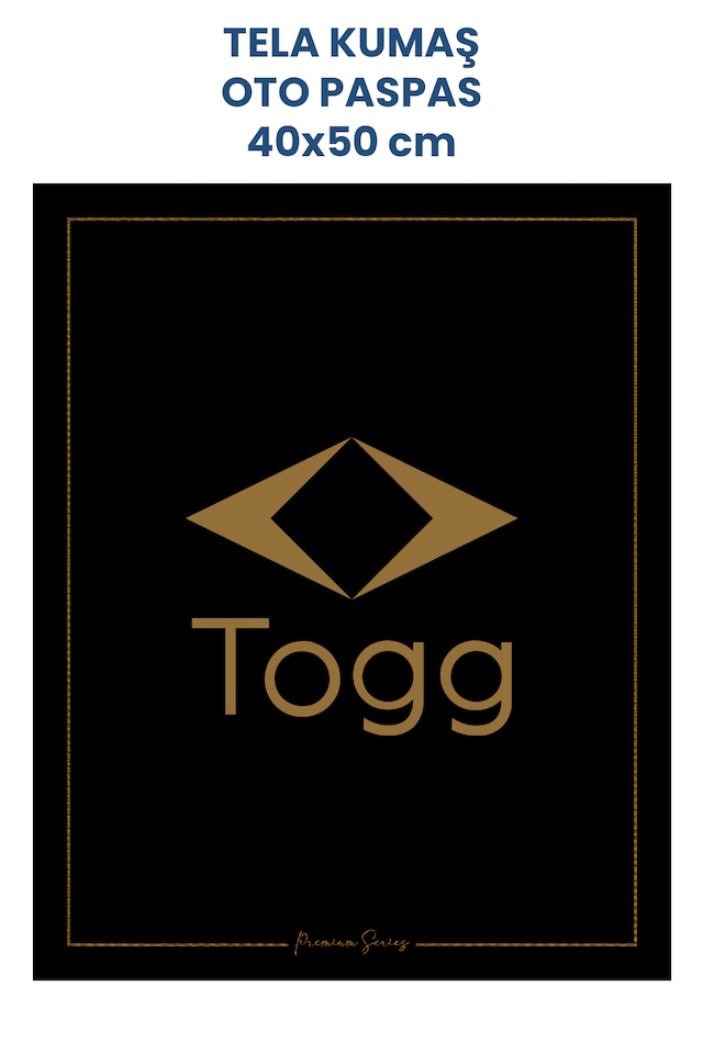 Tela Kumaş Suya Dayanıklı 40x50cm Togg 50adet Oto Paspas Siyah Altın Rengi Baskı Kağıt Değil