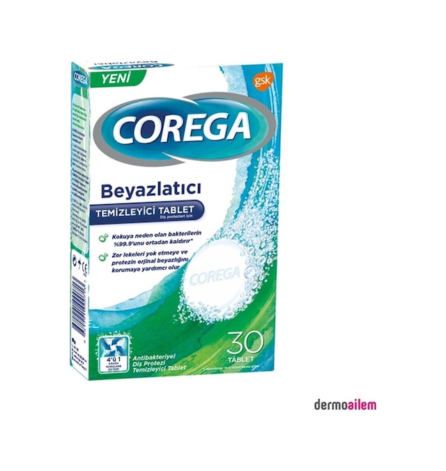 Corega Diş Protez Temizleyici Beyazlatıcı Tablet 30lu