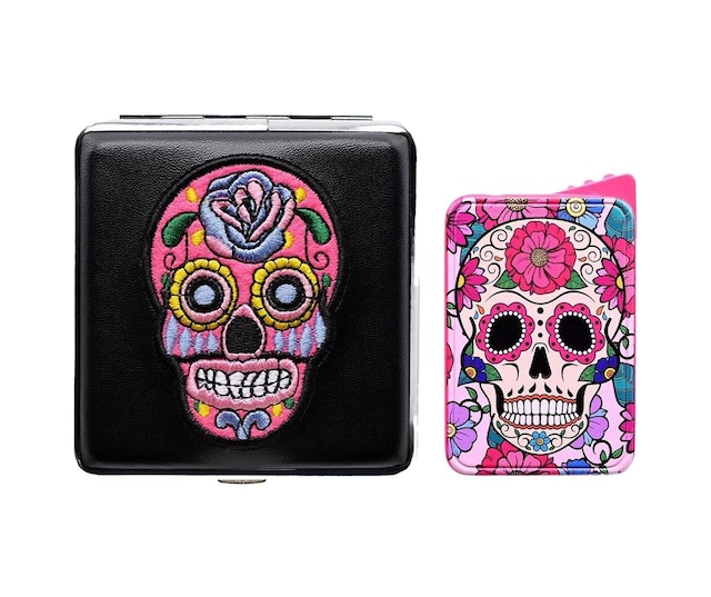 La Catrina Sigara Tabaka Ve Çakmak Seti Pembe