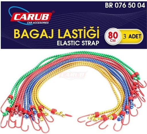 Carub - 3'lü Bagaj Lastiği - Bagaj Filesi - Bagaj İpi