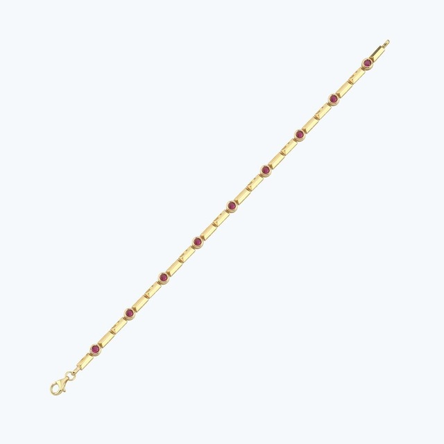 Altınbaş Kırmızı Taşlı Altın Bileklik Abl0420-y-25407-k Çok Renkli