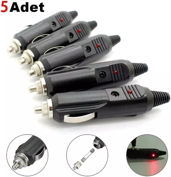 Çakmak Fişi Ledli Sigortalı 5 Adet