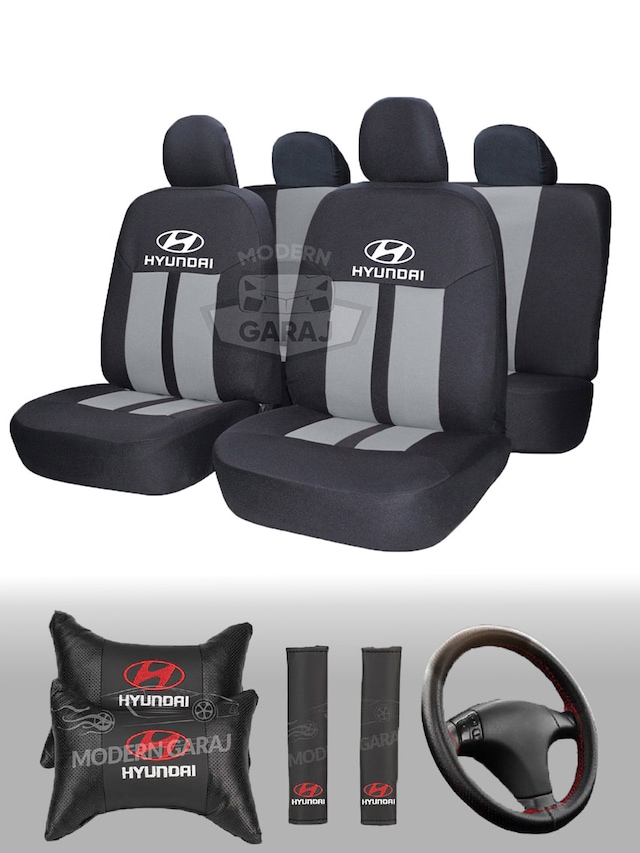 Hyundai Accent, Era, Getz, Excel, Koltuk Kılıfı Boyun Yastığı Gri