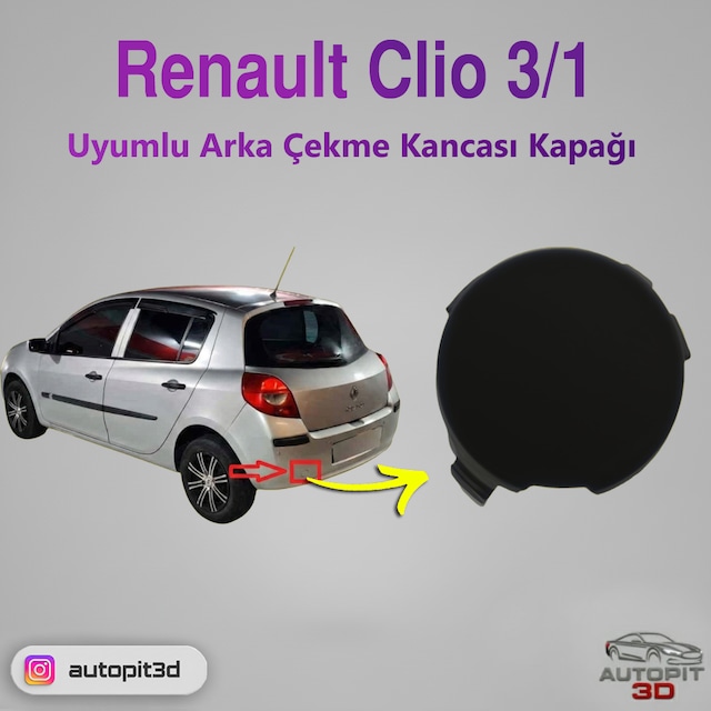 Renault Clıo 3/1 2005-2009 Uyumlu Arka Tampon Çeki Demiri Kapağı