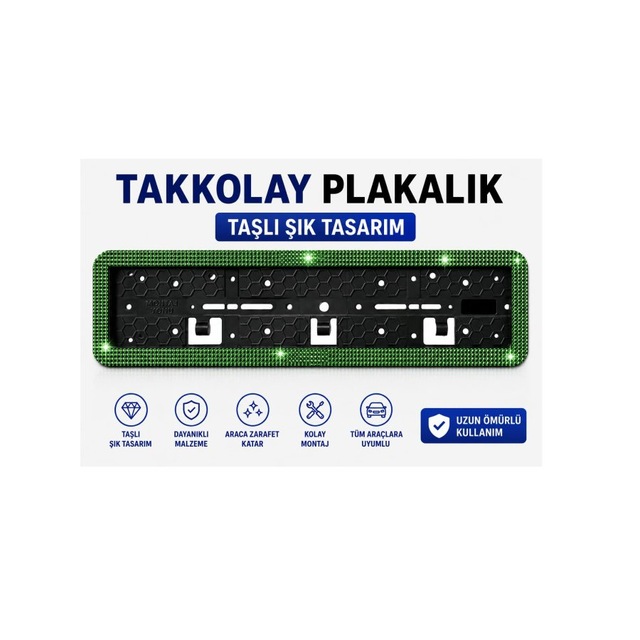 Plakalık Takkolay Taşlı Yeşil 1 Adet