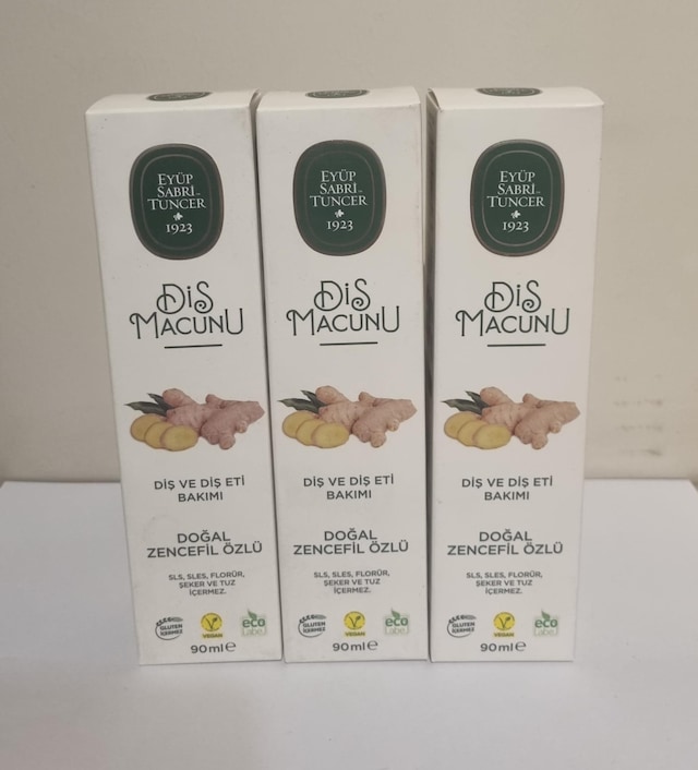 Eyüp Sabri Tuncer Doğal Zencefil Özlü Diş Macunu 90 Ml-3 Adet-diş Ve Diş Etlerini Korumaya Yardımcı Bakım Diş Eti Bakımı