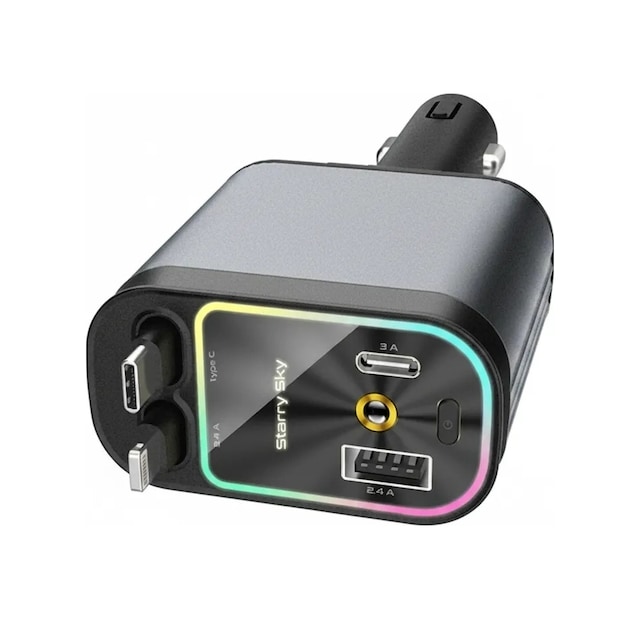 4 Ü 1 Arada Araç Çakmaklık Şarj Cihazı 66w Typec Hızlı Şarj Çift Usb Telefon Şarj Geri Çekilebilir K