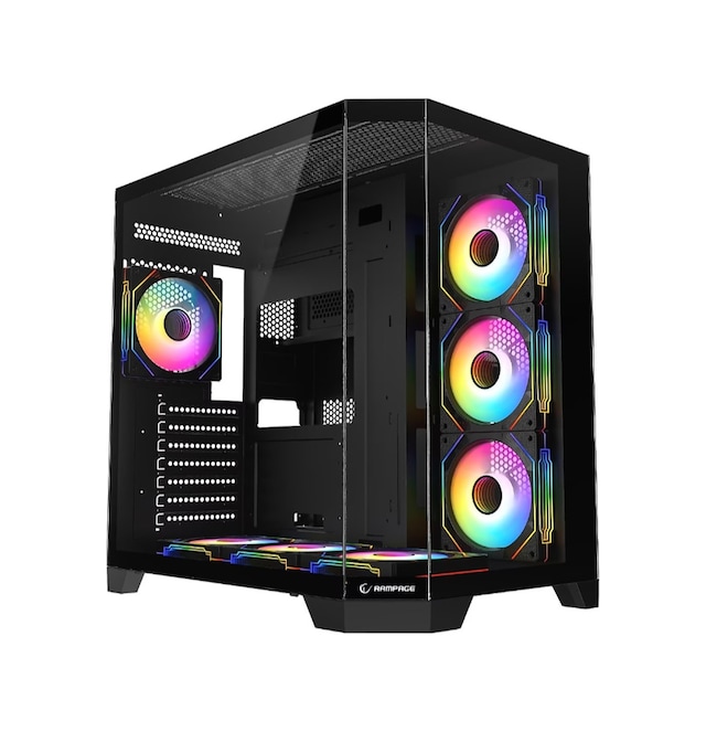Rampage MEGA V1 Mid Tower ATX ARGB Black Tempered Glass 850W PSU 80+ Bronze