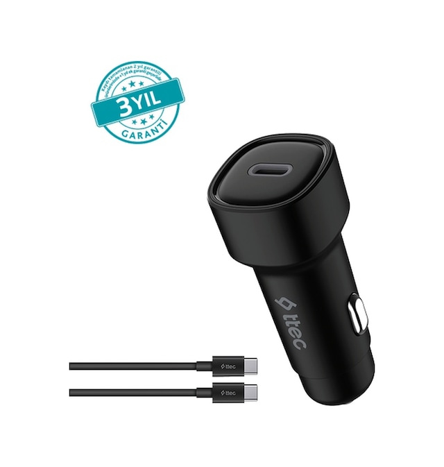 Ttec Smartcharger Pd 30w Araç Hızlı Şarj Aleti Usb-c - Usb-c 3a Kablo