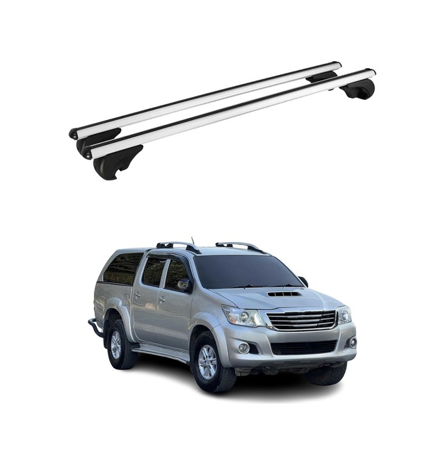 Toyota Hilux Vıı 2005-2015 Arası Uyumlu Port Bagaj Taşıyıcı Ara Atkı Alüminyum Gümüş 2 Parça