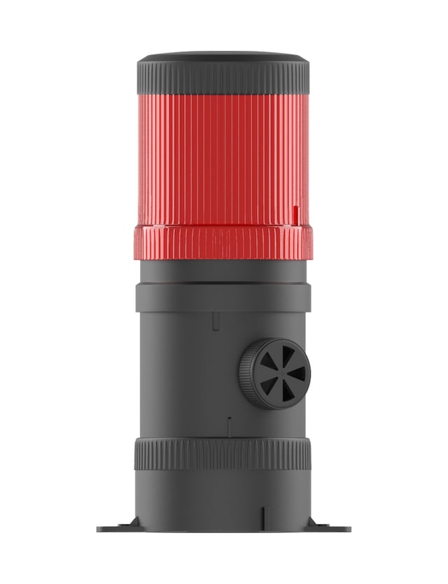Mesan Ø70 1 Kat Işıklı Kolon Yanıp Sönen Ampul Buzzer Taban Montaj Kırmızı 24vac Ms 410.1.24vac