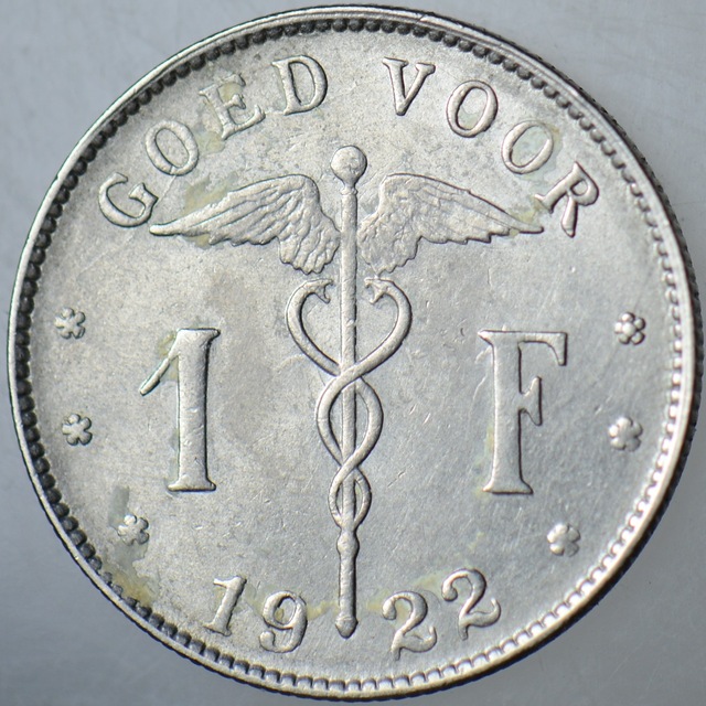 Belçika 1 Frank 1922 Belgıe.