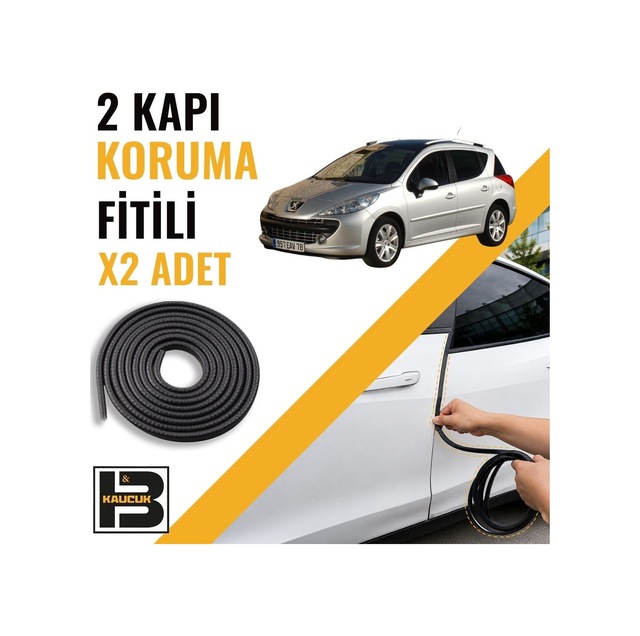 Peugeot 207 Station Wagon Kapı Koruma Fitili-iki Kapı-siyah-bm1228