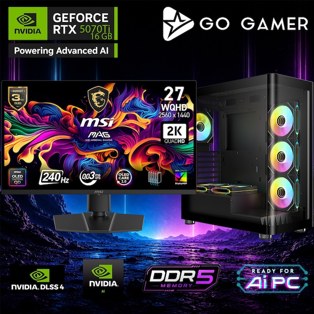 Go Gamer AE974DP Ryzen 9 9950X3D2 RTX 5070 TI 64GB RAM 1TB SSD