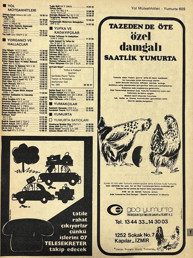 İzmir 1982-1983 Meslek Reklam İlanı Efemera S609 Teşhir Ürün