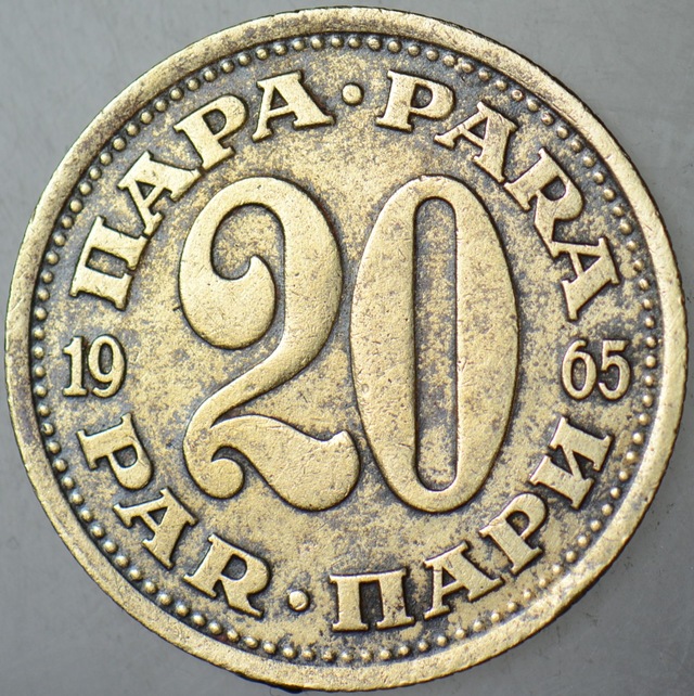 Yugoslavya 20 Para 1965 Tito Dönemi. 87779075