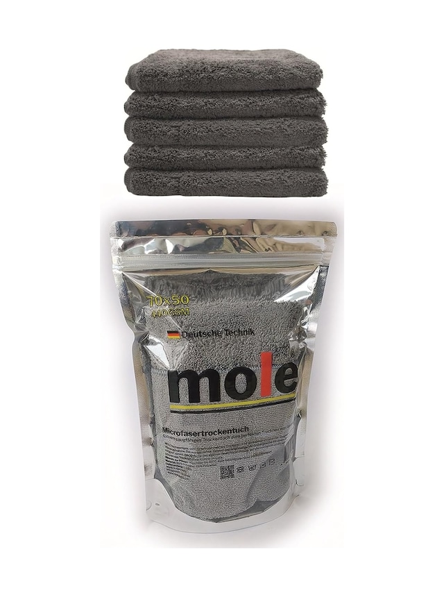 Mole Mikrofiber Çift Yüzlü Oto Kurulama Havlusu 50 70 440gsm Paket İçeriği 1 Adet- Renk Antrasit