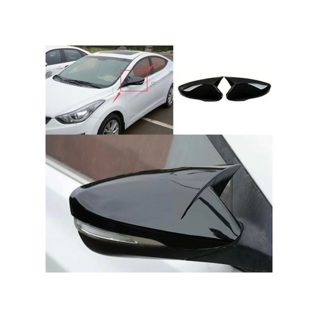 Hyundai Elantra 2012-2018 Yarasa Ayna Kapağı Pianoblack İthal Abs Plastik A+ Kalite