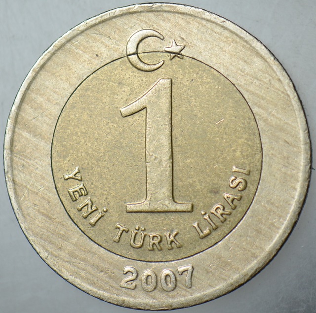 1 Ytl 2007 Yeni Türk Lirası.