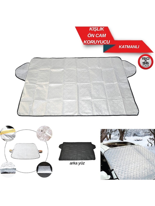 Kışlık Ön Cam Koruyucu Kar Buz Önleyici Katmanlı 150x116 Cm 1