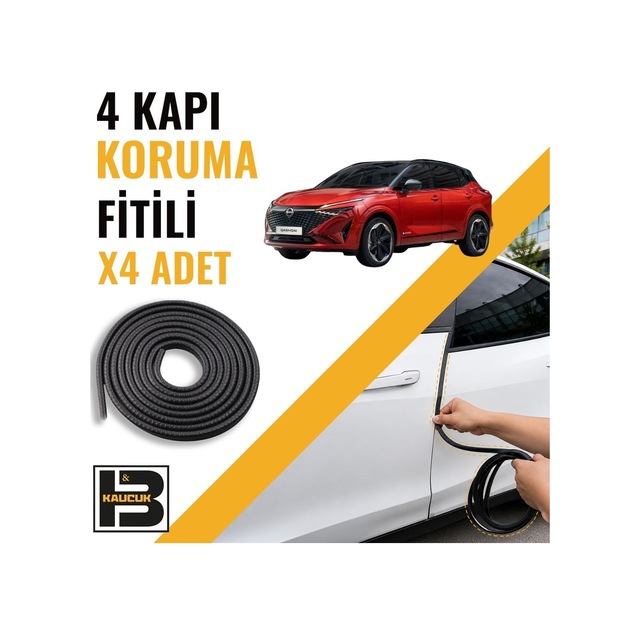 Nissan Qashqai 2022-2025 Kapı Koruma Fitili-4 Kapı-siyah-bm2341