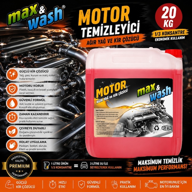 20 Kg Motor Temizleyici 1/3 Konsantre Ağır Yağ Ve Kir Çözücü Profesyonel Oto Kuaför Ürünü
