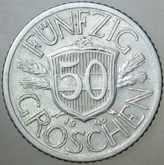 Avusturya 50 Groschen 1946 Basıldığı İlk Yıl.