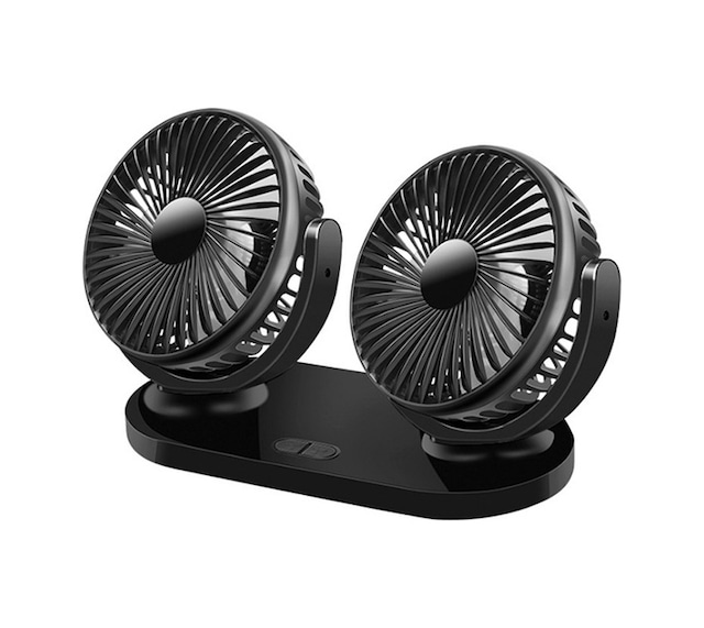 Enraco Çift Başlıklı Araç Fanı Oto Fan Vantilatör 12v 24v Siyah