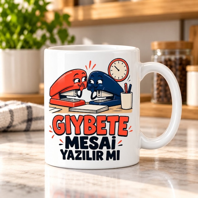 Gıybet Mesaisi Tasarımlı Porselen Kupa - Model 724