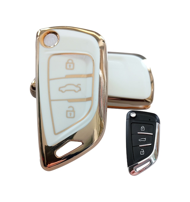Bmw Tipli Kd Keydiy Nb29 Uyumlu Kumanda Anahtar Kılıfı Oto Anahtarlık Beyaz - Gold