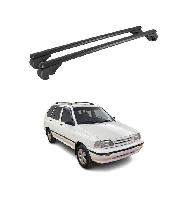 Kia Pride Station Wagon 1991-2000 Arası Uyumlu Port Bagaj Taşıyıcı Ara Atkı Alüminyum Siyah 2 Parça