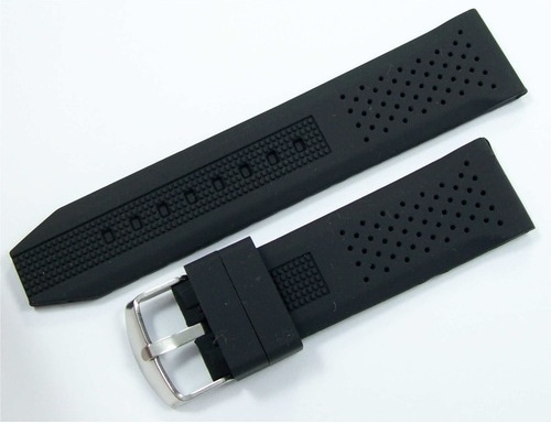 Lacost Model Silikon Saat Kordonu Siyah 20Mm Slikon Kordon Kolçak