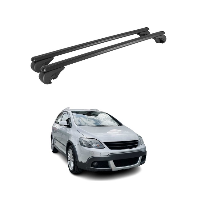 Vw Golf Vı Station Wagon 2009-2013 Arası Uyumlu Port Bagaj Taşıyıcı Ara Atkı Alüminyum Siyah 2 Parça