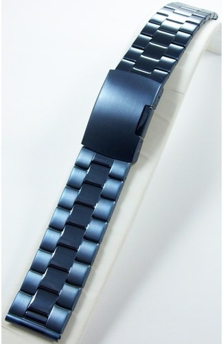 20Mm Lacivert Metal Saat Kordonu Çelik Kolçak 1Kalite Metal Kayış