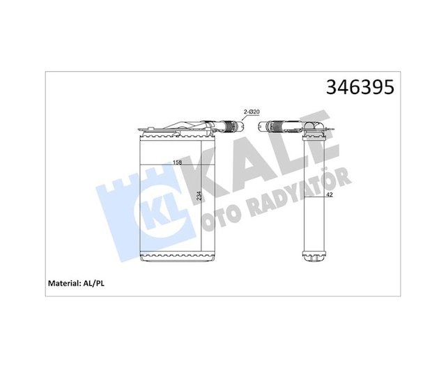 Kalorifer Radyatörü Kale 0583892al Renault Kangoo 1997-2008