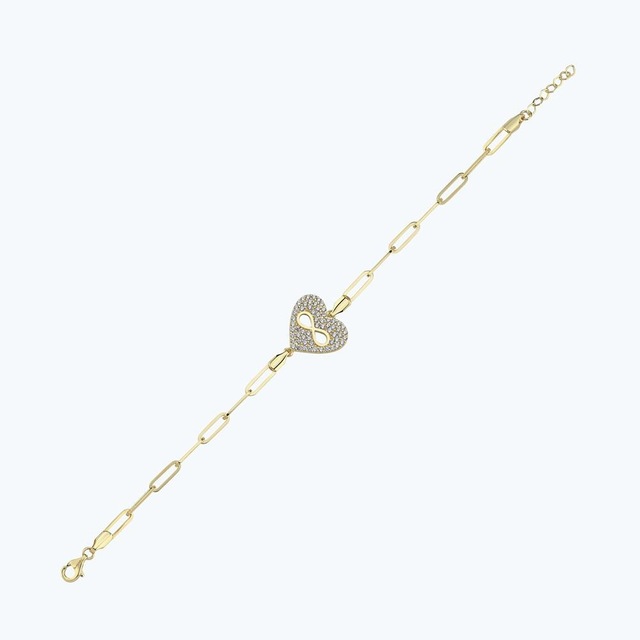 Altınbaş Altın Kalp Sonsuzluk Zincir Bileklik Abl0128-y-25825 Çok Renkli