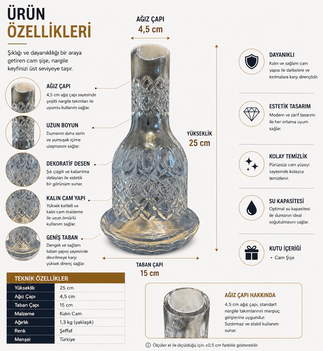 Nargile Kesme Cam Şişe