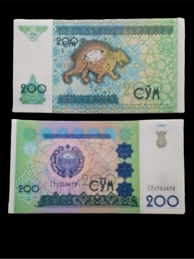 Özbekistan 200 Som Eski Koleksiyon Yabanci Kağıt Para. Antika Para.