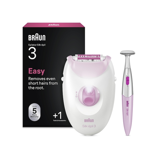 Braun Silk Épil 3 Kablolu Epilatör, Kalıcı Pürüzsüz Cilt, 3-202