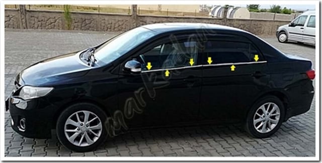 Db Chrome Toyota Corolla Uyumlu Cam Çıtası Nikelajı 2007-2012 4 Parça P.