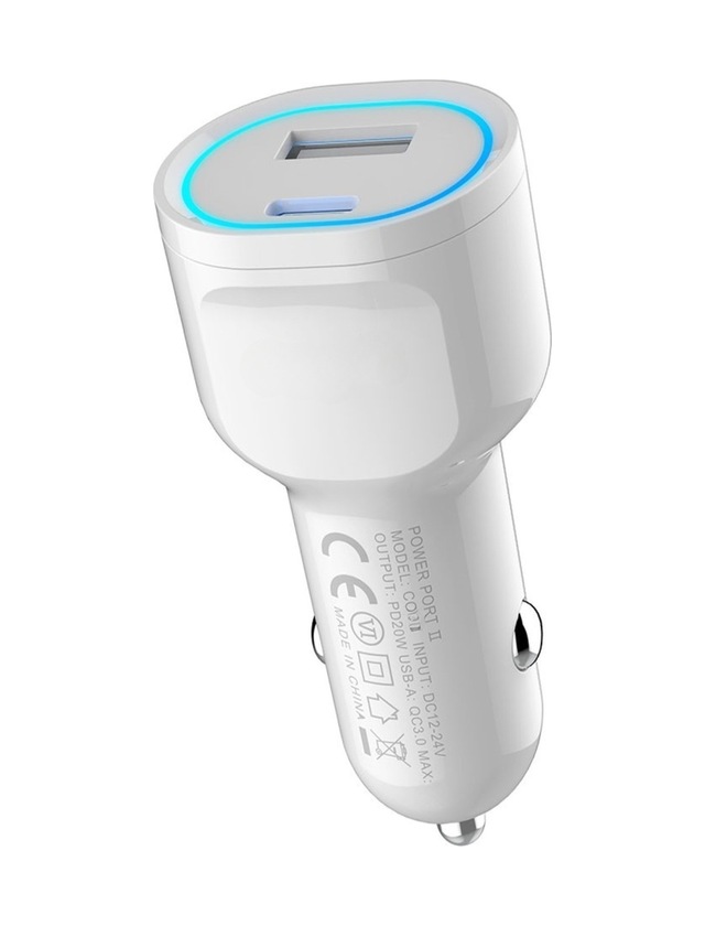 40w Araba Çakmaklık Hızlı Şarj Type-c Ve Usb Çıkışlı Pd Şarj Aleti Işıklı Android Tam Uyumlu